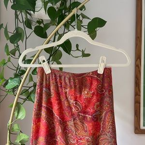 Low Rise Paisley MIDI Skirt